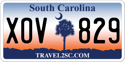 SC license plate XOV829