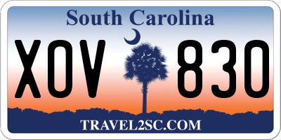 SC license plate XOV830