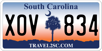 SC license plate XOV834