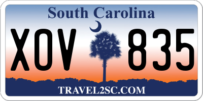 SC license plate XOV835