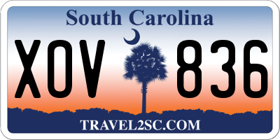 SC license plate XOV836