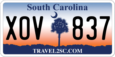 SC license plate XOV837
