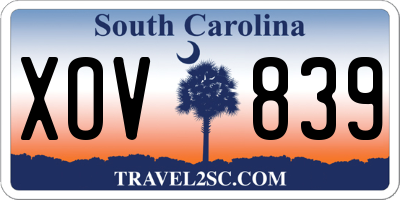 SC license plate XOV839