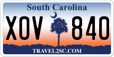 SC license plate XOV840
