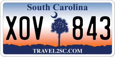 SC license plate XOV843