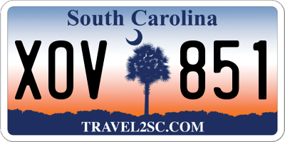 SC license plate XOV851