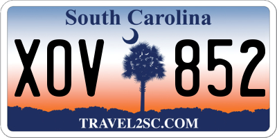 SC license plate XOV852