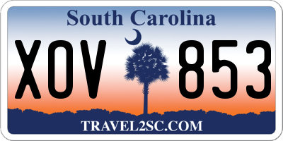 SC license plate XOV853