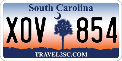 SC license plate XOV854