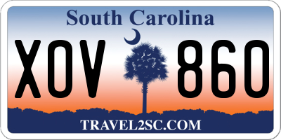SC license plate XOV860