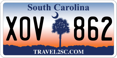 SC license plate XOV862