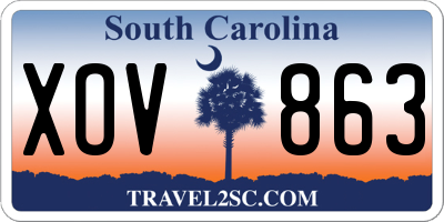 SC license plate XOV863