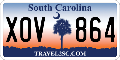 SC license plate XOV864