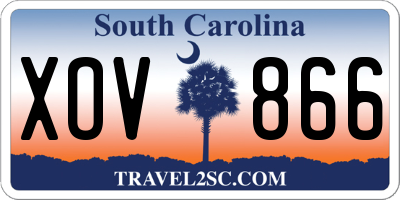 SC license plate XOV866