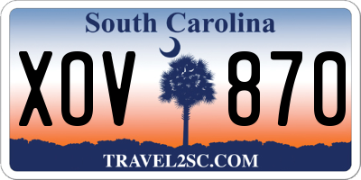 SC license plate XOV870