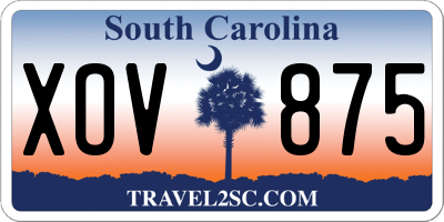 SC license plate XOV875