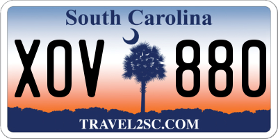 SC license plate XOV880