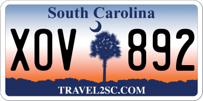 SC license plate XOV892