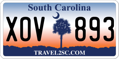 SC license plate XOV893