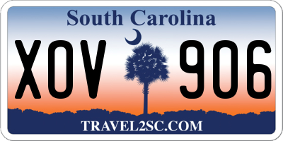 SC license plate XOV906