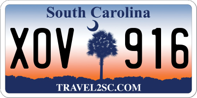 SC license plate XOV916
