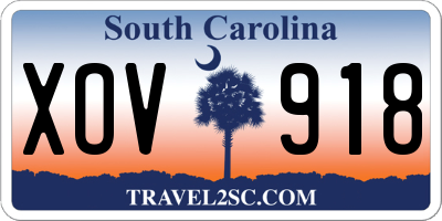 SC license plate XOV918