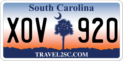 SC license plate XOV920