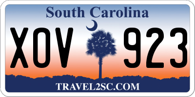 SC license plate XOV923