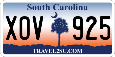 SC license plate XOV925