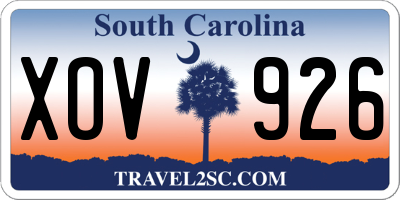 SC license plate XOV926