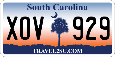 SC license plate XOV929