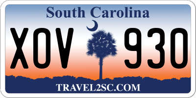 SC license plate XOV930