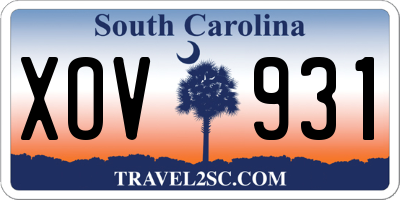 SC license plate XOV931
