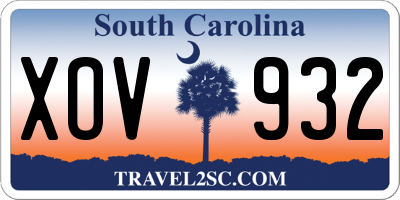 SC license plate XOV932