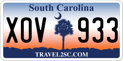 SC license plate XOV933