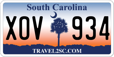 SC license plate XOV934