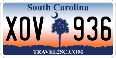 SC license plate XOV936
