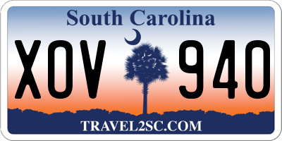 SC license plate XOV940