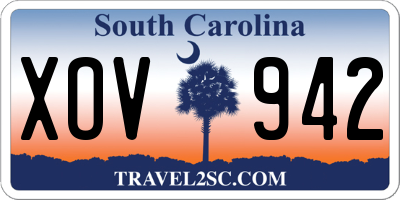SC license plate XOV942
