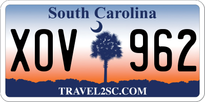 SC license plate XOV962