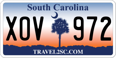 SC license plate XOV972