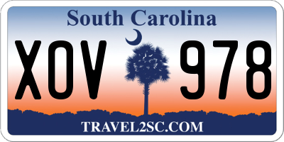 SC license plate XOV978