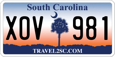 SC license plate XOV981