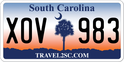 SC license plate XOV983
