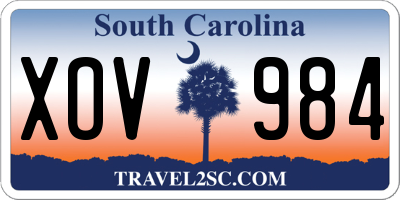 SC license plate XOV984