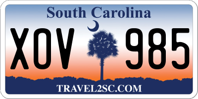 SC license plate XOV985