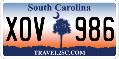 SC license plate XOV986