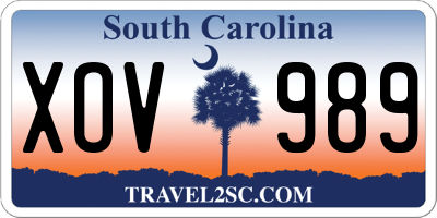 SC license plate XOV989