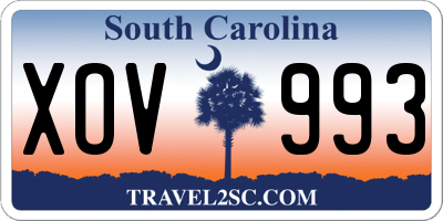 SC license plate XOV993