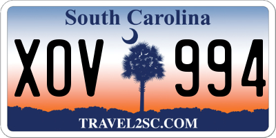 SC license plate XOV994
